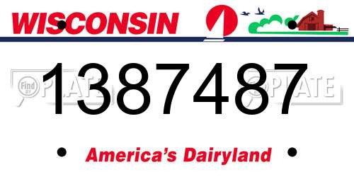 1387487 Wisconsin License Plate