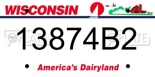 13874B2 Wisconsin License Plate