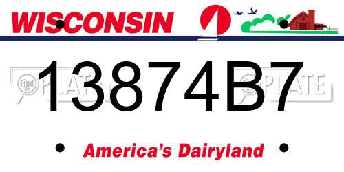 13874B7 Wisconsin License Plate
