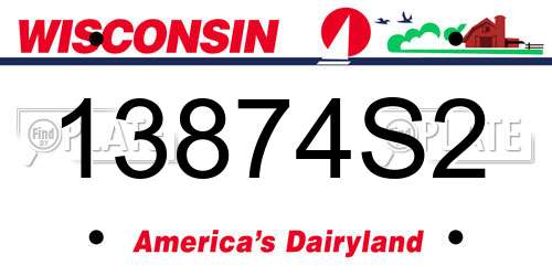 13874S2 Wisconsin License Plate