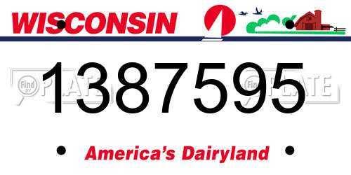 1387595 Wisconsin License Plate