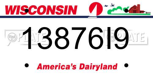 13876I9 Wisconsin License Plate