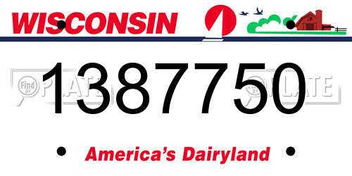 1387750 Wisconsin License Plate