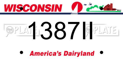 1387II Wisconsin License Plate