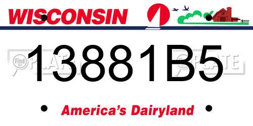 13881B5 Wisconsin License Plate