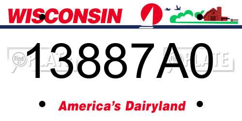 13887A0 Wisconsin License Plate
