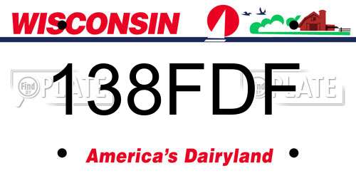 138FDF Wisconsin License Plate