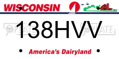 138HVV Wisconsin License Plate