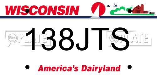 138JTS Wisconsin License Plate