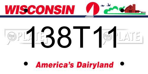 138T11 Wisconsin License Plate