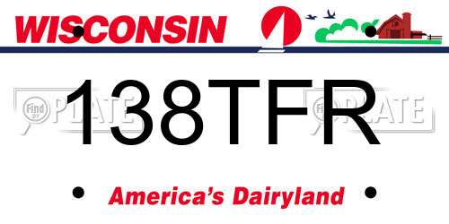 138TFR Wisconsin License Plate