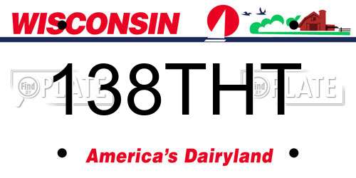 138THT Wisconsin License Plate
