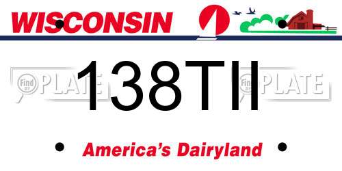 138TII Wisconsin License Plate