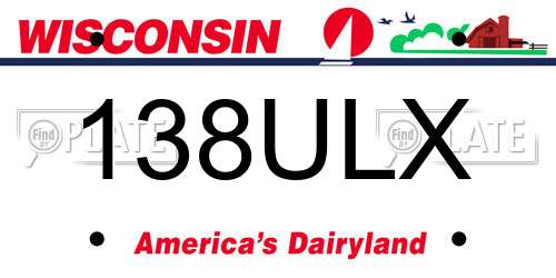 138ULX Wisconsin License Plate