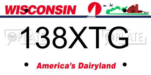 138XTG Wisconsin License Plate