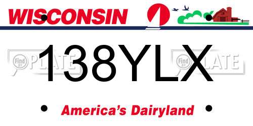 138YLX Wisconsin License Plate