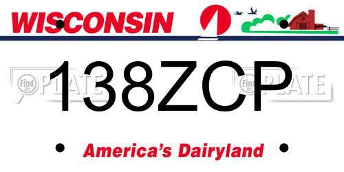 138ZCP Wisconsin License Plate