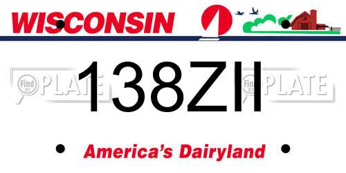 138ZII Wisconsin License Plate