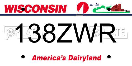 138ZWR Wisconsin License Plate
