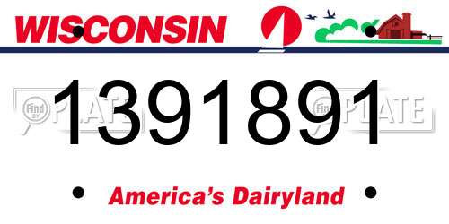 1391891 Wisconsin License Plate
