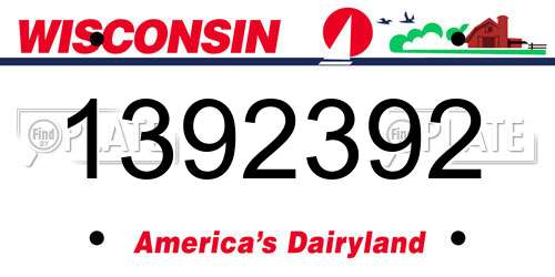 1392392 Wisconsin License Plate
