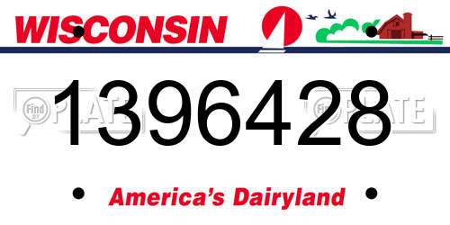 1396428 Wisconsin License Plate