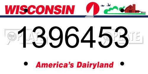 1396453 Wisconsin License Plate