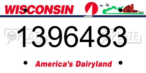 1396483 Wisconsin License Plate