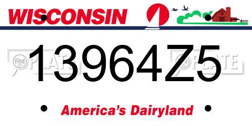 13964Z5 Wisconsin License Plate