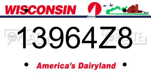 13964Z8 Wisconsin License Plate