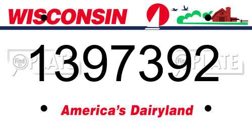 1397392 Wisconsin License Plate