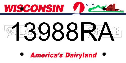 13988RA Wisconsin License Plate