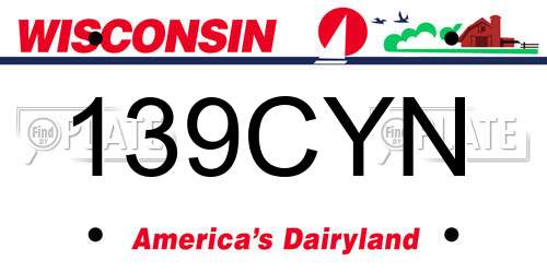 139CYN Wisconsin License Plate