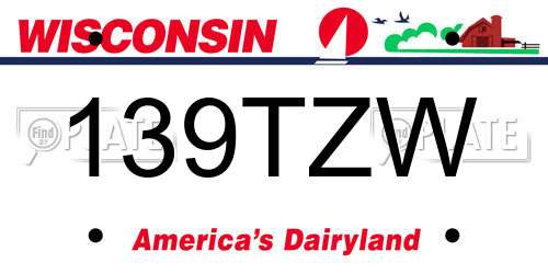 139TZW Wisconsin License Plate