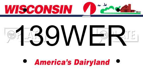 139WER Wisconsin License Plate