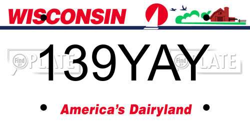 139YAY Wisconsin License Plate