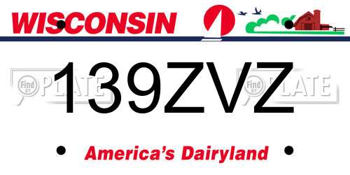 139ZVZ Wisconsin License Plate