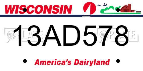 13AD578 Wisconsin License Plate