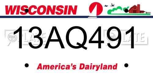 13AQ491 Wisconsin License Plate