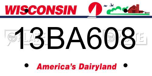 13BA608 Wisconsin License Plate