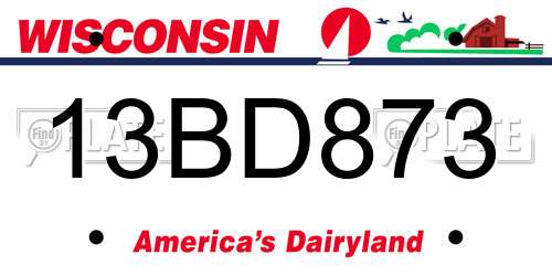 13BD873 Wisconsin License Plate