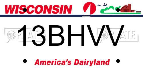 13BHVV Wisconsin License Plate