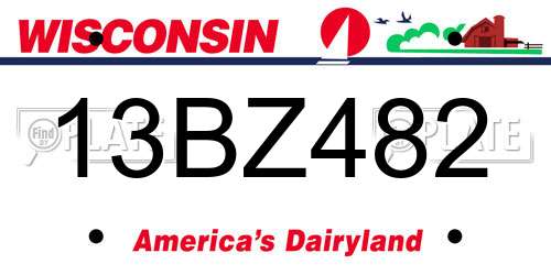 13BZ482 Wisconsin License Plate