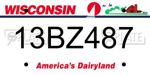 13BZ487 Wisconsin License Plate