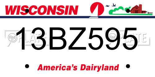 13BZ595 Wisconsin License Plate