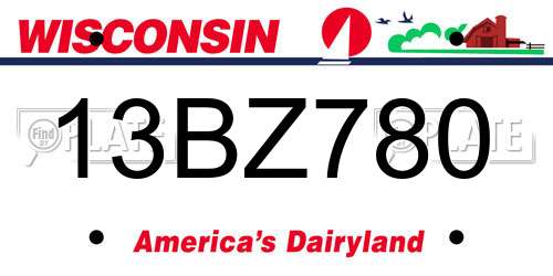 13BZ780 Wisconsin License Plate