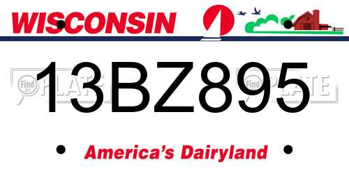 13BZ895 Wisconsin License Plate
