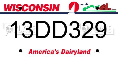 13DD329 Wisconsin License Plate