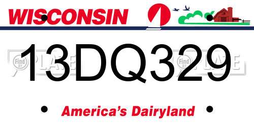13DQ329 Wisconsin License Plate