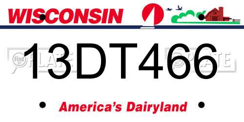 13DT466 Wisconsin License Plate